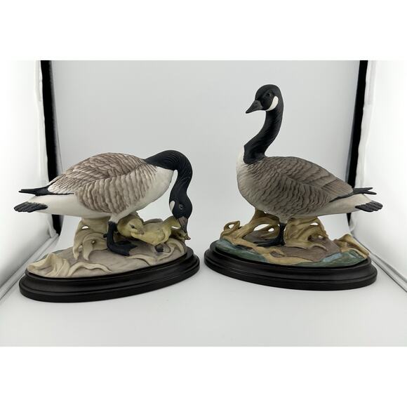 BOEHM Canadian Geese Porcelain Figurines Set of Two w/ Stands 1953 #408N #408 - Picture 2 of 14